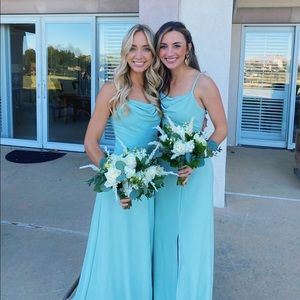 XS birdy grey scoop neck bridesmaid dress in sage